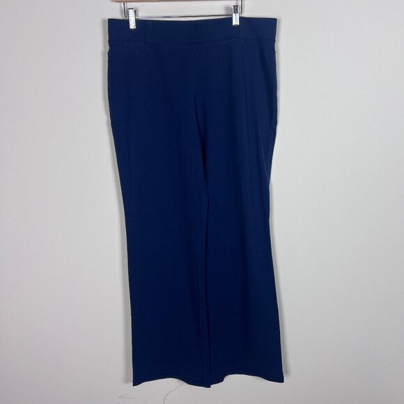 2/$30 Charter Club Navy Flat Front Pants Large - Picture 3 of 4